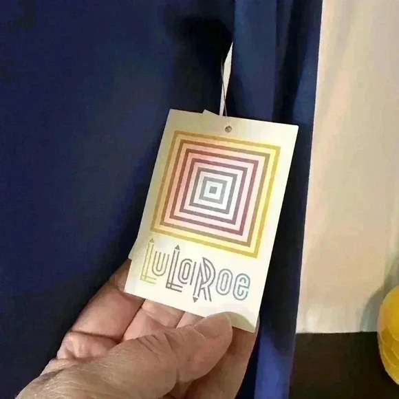 NWT LulaRoe Pullover Hoodie. Womens Size Medium. Periwinkle And Striped Accents - Picture 4 of 7